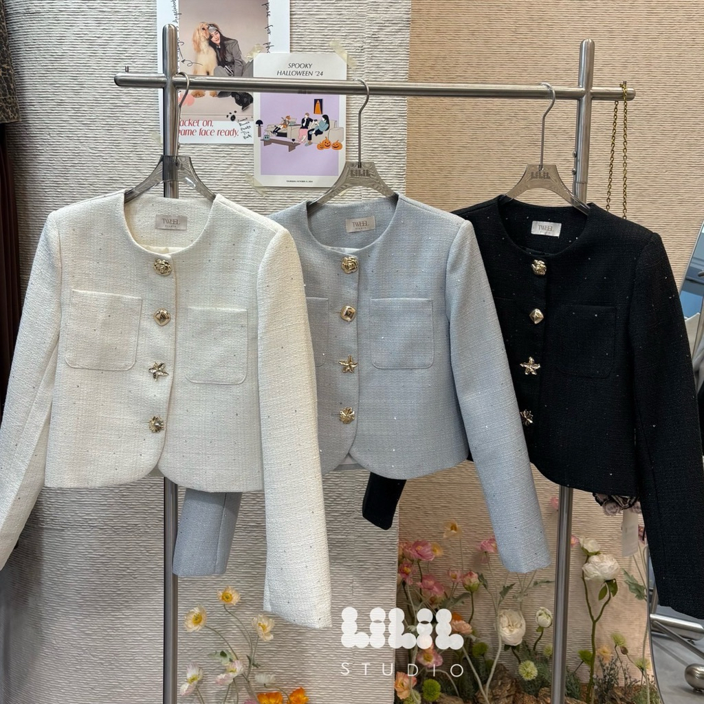 Lilil เสื้อคลุมผ้าทวีตงานผ้าลูกคุณ ตัดเย็บเนี้ยบ