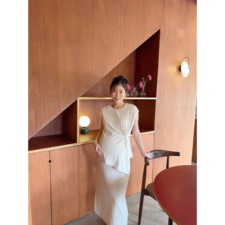 |มาใหม่|Minirin เซตเสื้อคลุมท้อง + กระโปรงคลุมท้อง ให้นมได้ผ้าคลุมให้นมในตัว M61 Mira set (มีซับใน)