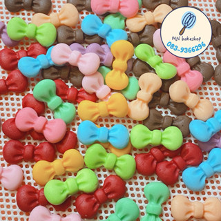 น้ำตาลฟองแต่งเค้ก โบว์ 🎀 คละสี 40ชิ้น กว้าง 2เซน สามารถแจ้งส…