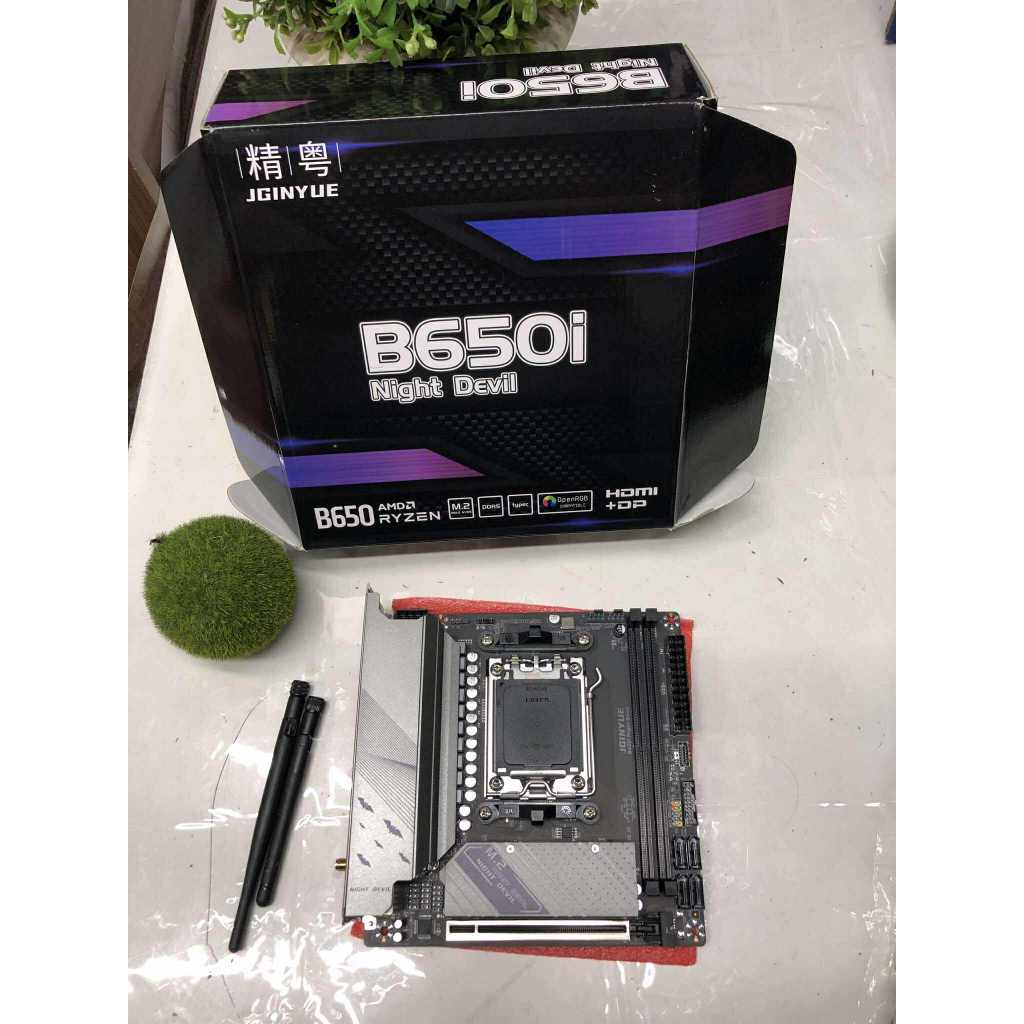 เมนบอร์ด [AM5] Jginyue B650i Night Devil ครบกล่อ ใช้งานปกติ พร้อม wifi