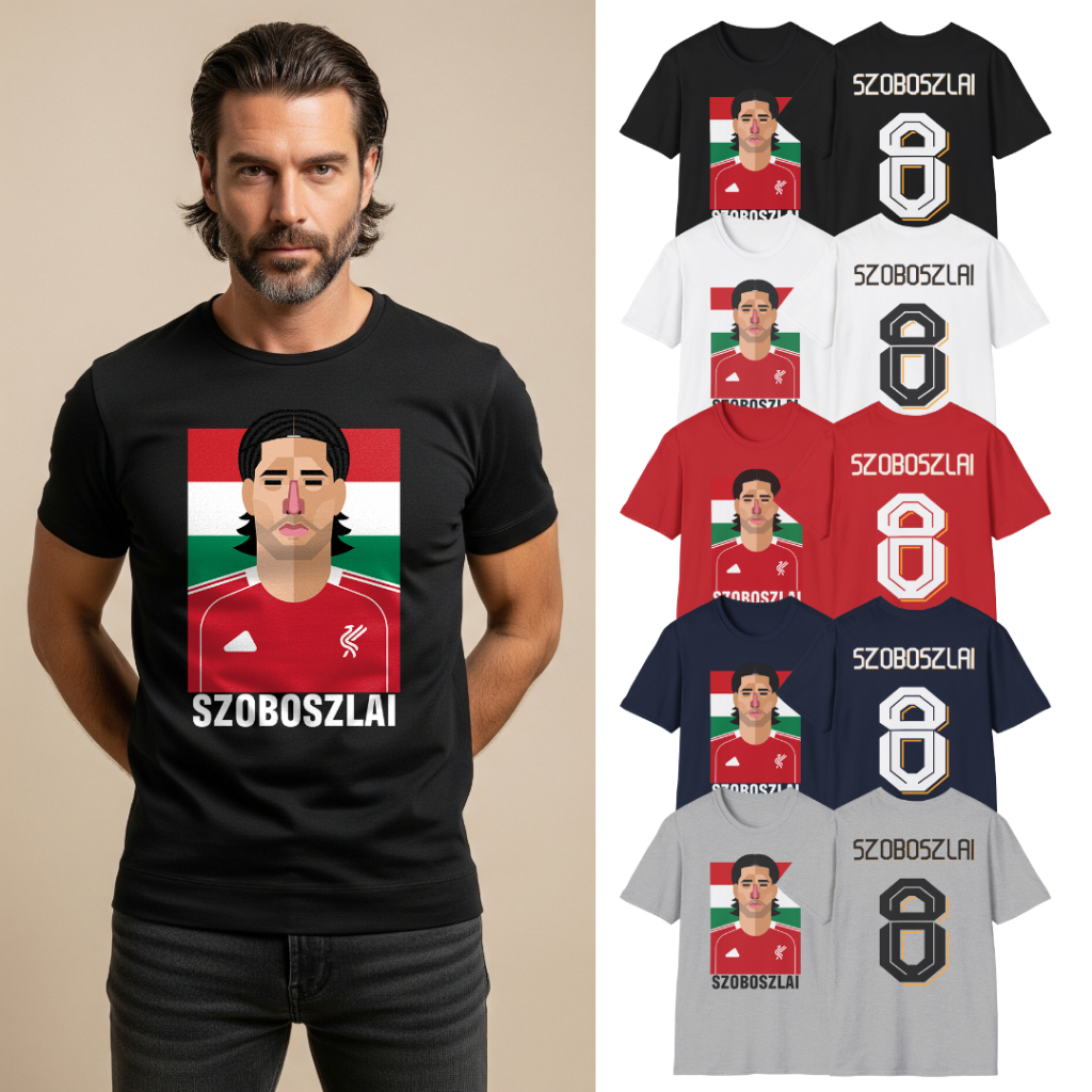 PSM เสื้อยืดลายนักฟุตบอล Dominik Szoboszlai Liverpool ลิเวอร์พูล หงส์แดง