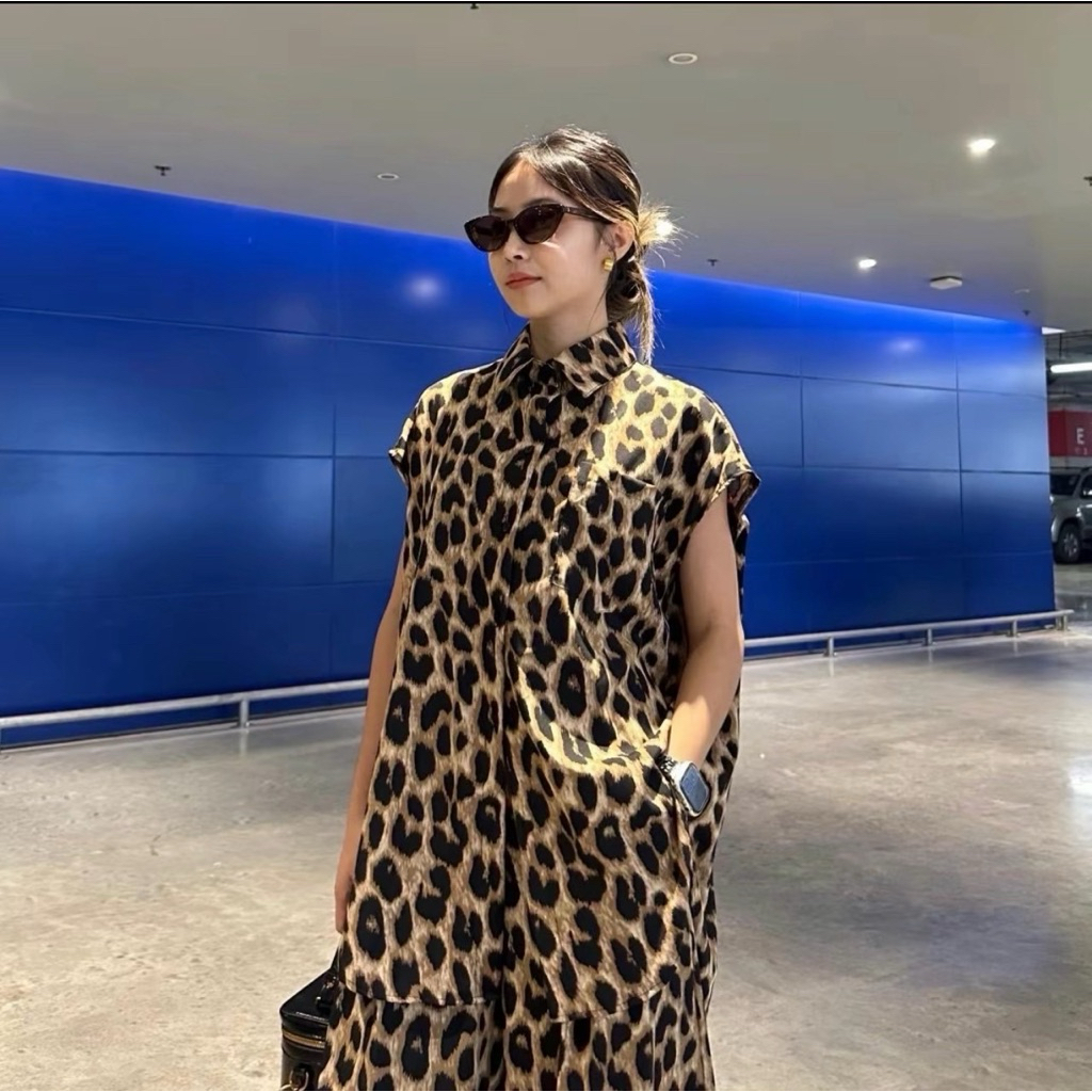 เสื้อแขนล้ำลายเสือดาว อก32-40 ผ้าไหมญี่ปุ่น ใส่สบาย ไม่ร้อน