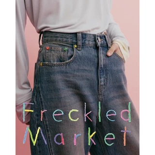 The Freckled Market - FKM Barrel Jeans กางเกงยีนส์ขากว้าง สีฟอก