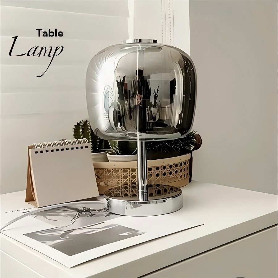 โคมไฟตั้งโต๊ะ table lamp โคมไฟข้างเตียงแก้วคุณภาพสูง ไฟตกแต่ง LED ยอดนิยม