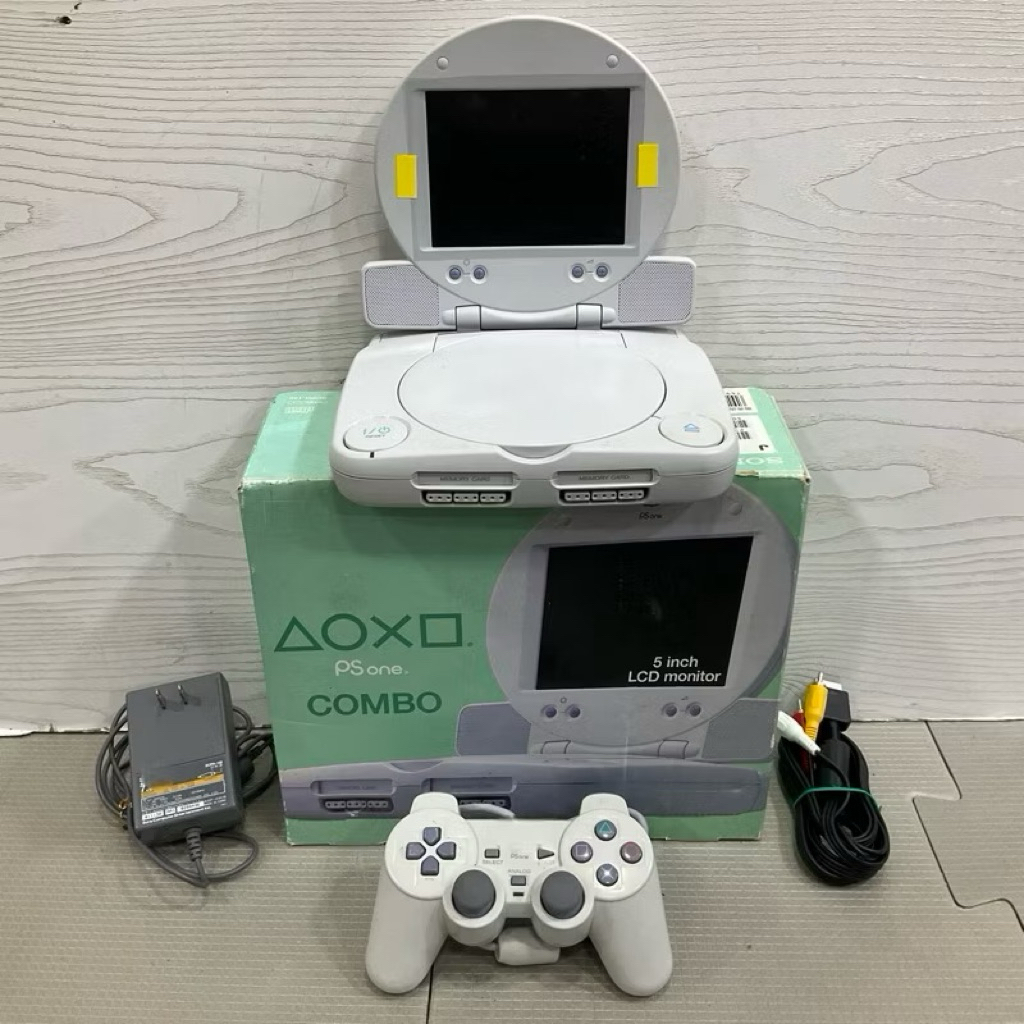 เครื่อง PS one งานกล่อง PlayStation One PS1 COMBO ครบชุด พร้อม Adapter ไฟไทย แท้จากญี่ปุ่น จอ