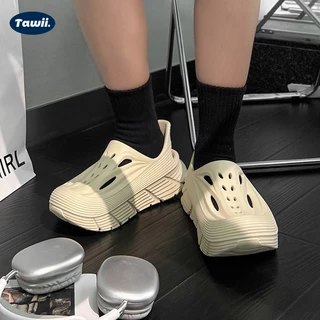 Tawii. รองเท้าแตะ รองเท้าแตะลําลอง กันลื่น UNISEX วัสดุ EVA กลางแจ้ง รองเท้าหัวโต ส้นหนา 5 ซม