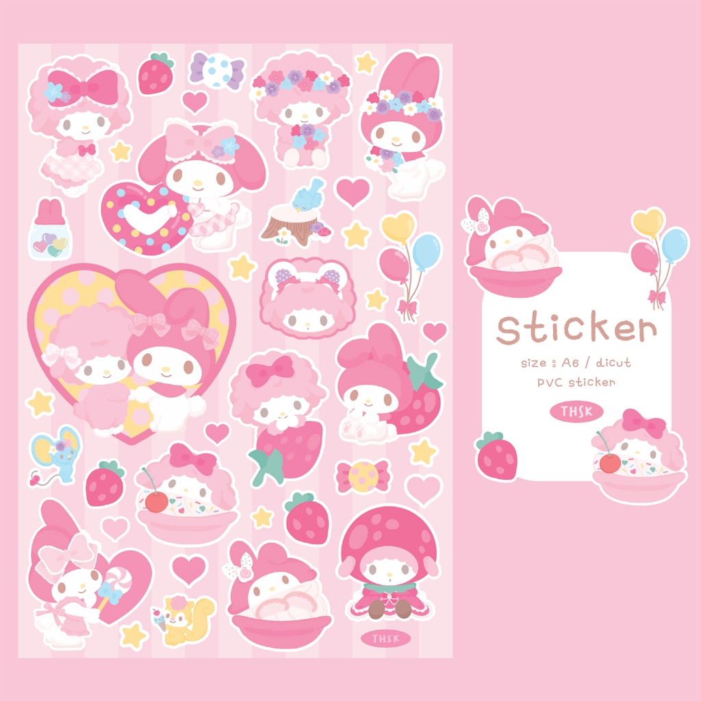 My Melody and Piano Sticker สติ๊กเกอร์
