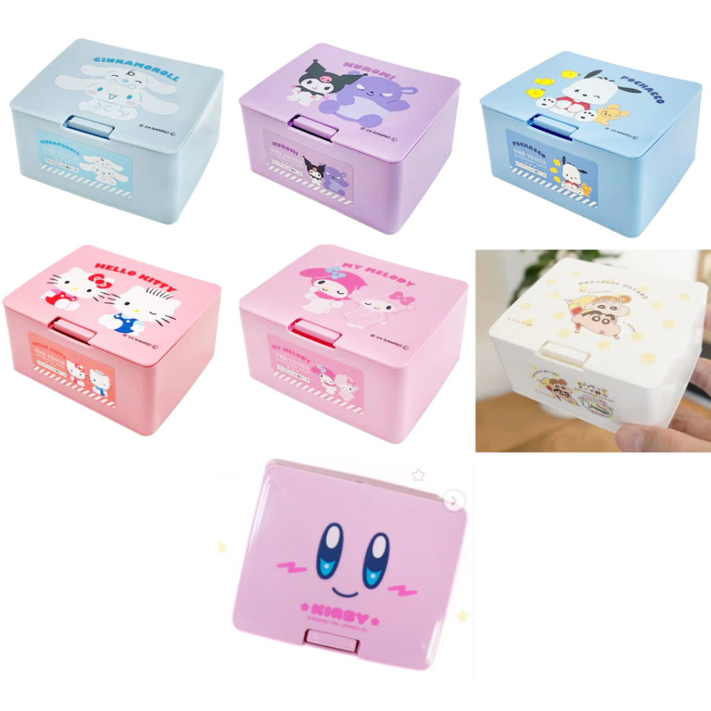 กล่องกด ซานริโอ้ มายเม Mymelody คุโรมิ คิตตี้ ชินจัง เคอบี้ ชินนา โปเชโกะ Sanrio ใส่ของ ของใช้