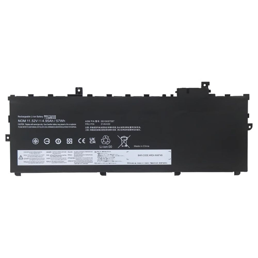 แบตเตอรี่แล็ปท็อป 4950mAh ของแท้ 100% สำหรับ Lenovo SB10K97586 SB10K97587 SB10K97588 01AV431 01AV429