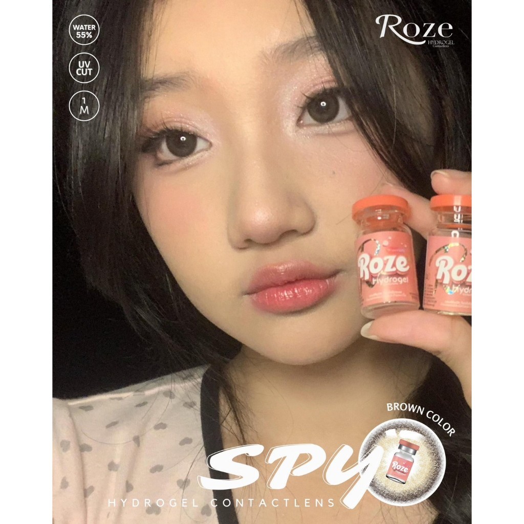 คอนแทคเลนส์(ตาโตตัดขอบ) Roze ไฮโดรเจล 🍑 Spy 🍑 ค่าอมน้ำ55%