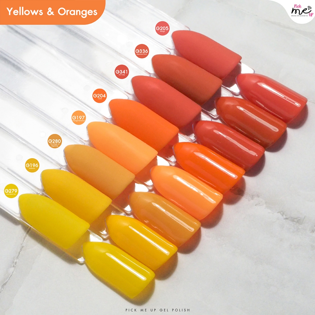 Pick Me Up สีเจลทาเล็บโทนเหลือง ส้ม 15ml   เพ้นท์ได้ ปลอดสารอันตราย เด็ก 3+ และคนท้องทาได้ แบรนด์ไทย