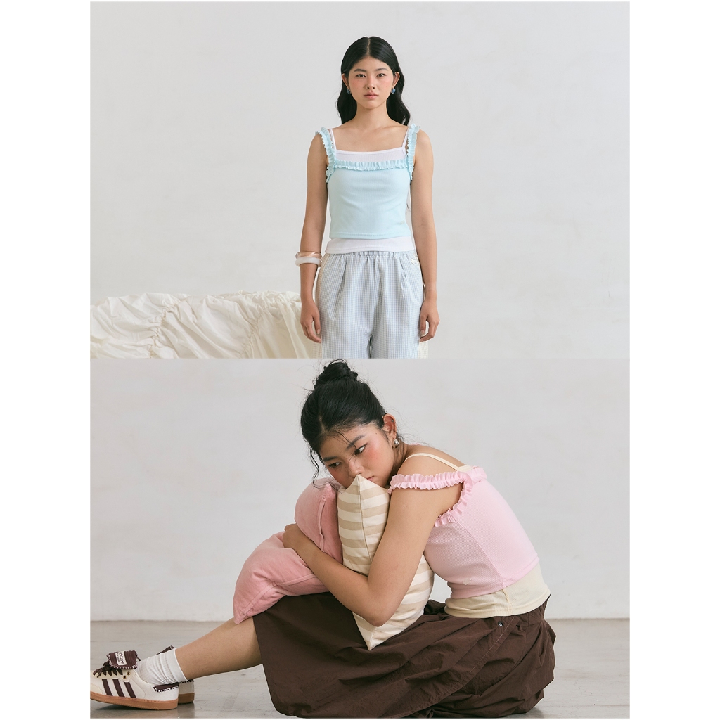 JELLYPLEASE (Sweet Glimpse) PETAL - two tone cami สายเดี่ยวใส่แยกกันได้ 2 ชิ้น