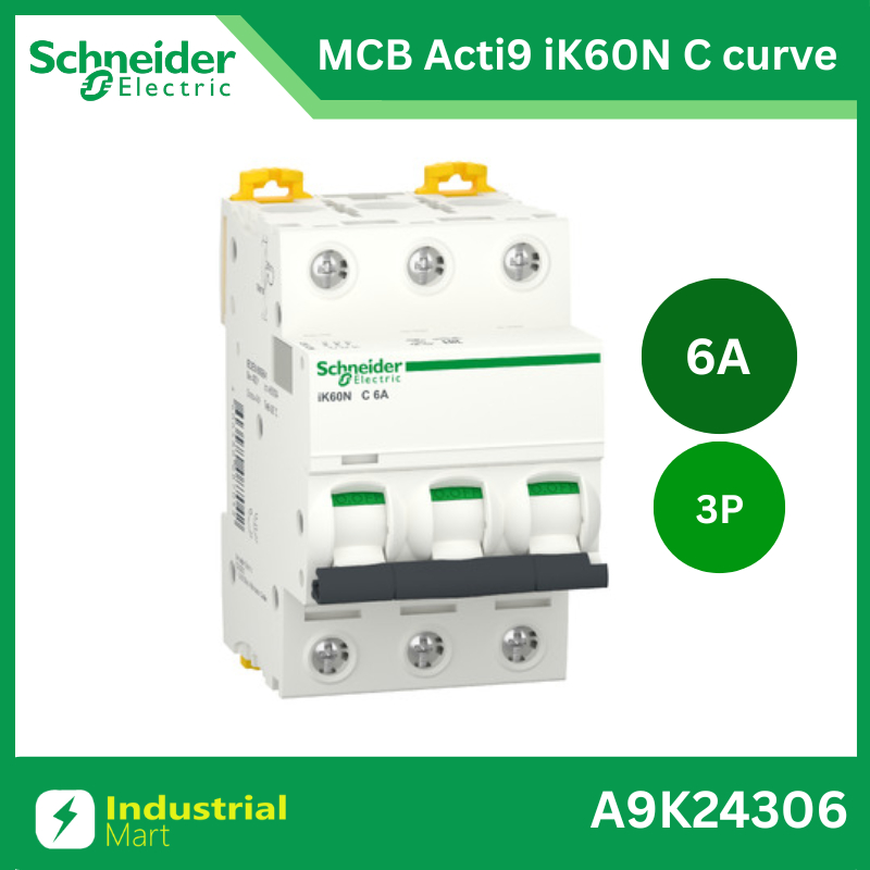 Schneider Electric - A9K24306-A9K24320 Miniature Circuit-Breaker, Acti9 iK60N,3P,6kA,C Curve เบรกเกอ