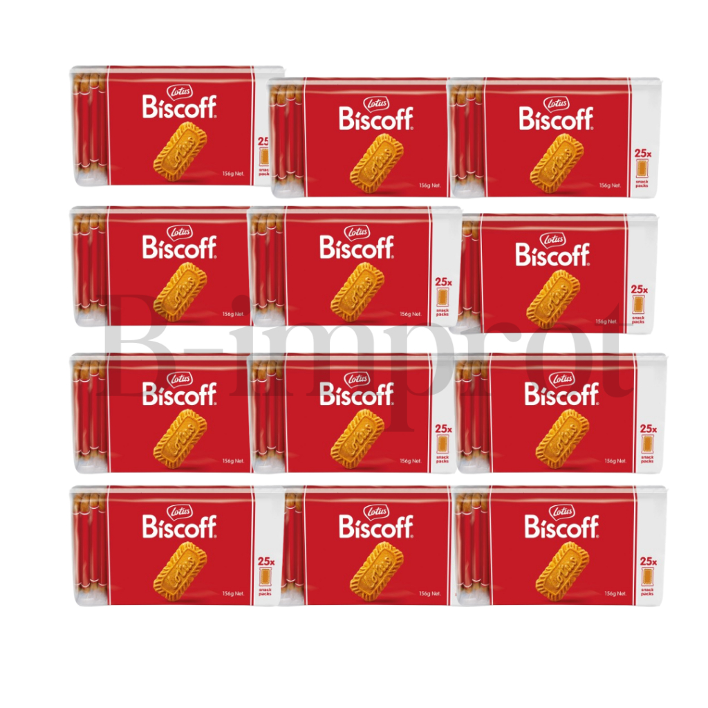 ยกลัง Lotus biscoff original caramelized biscuits cookies 12 แพ็ค (156 g x12) สินค้าจากเบลเยี่ยม BB.