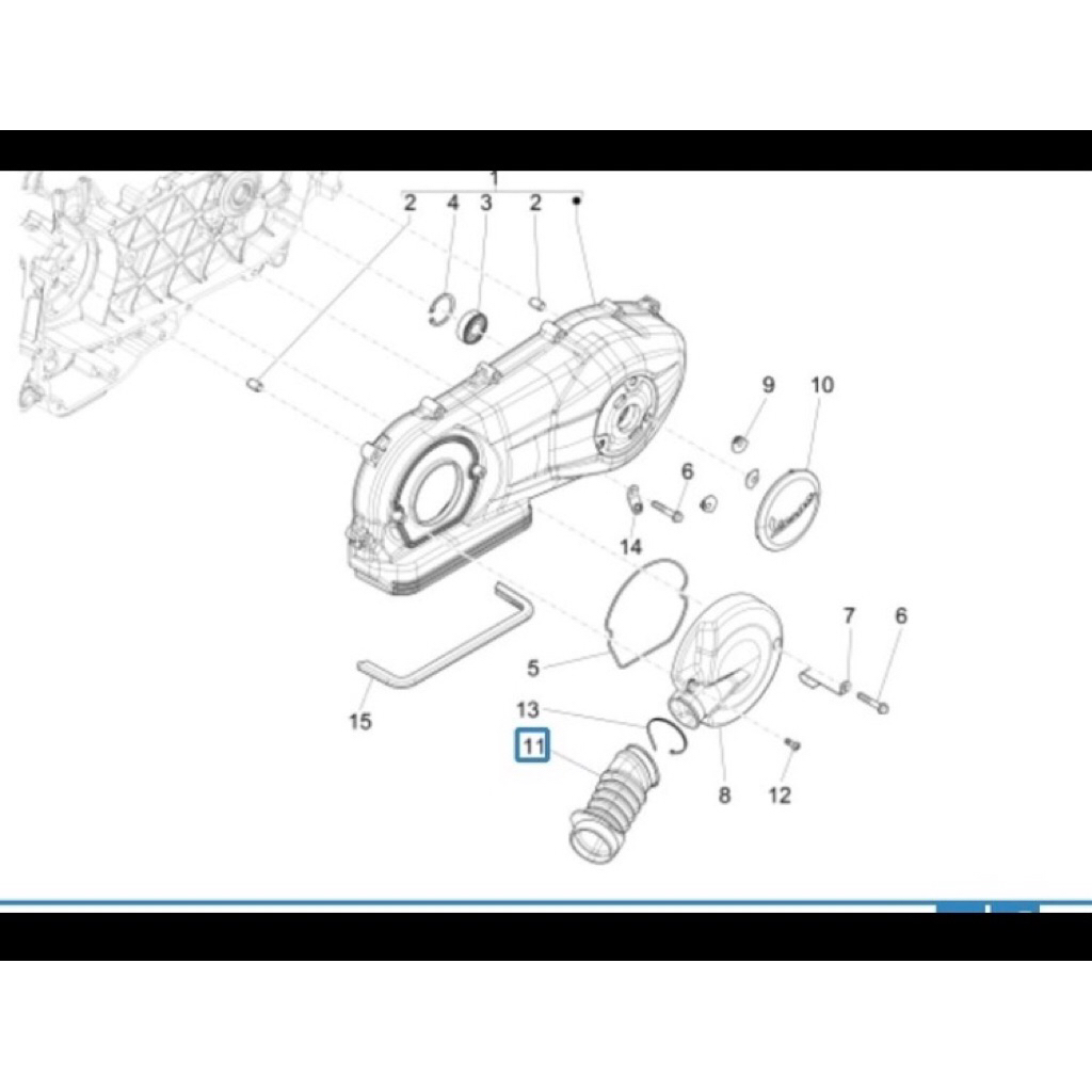 ท่ออากาศรถ vespa สำหรับรุ่น GTS 150 รหัส 1B001399