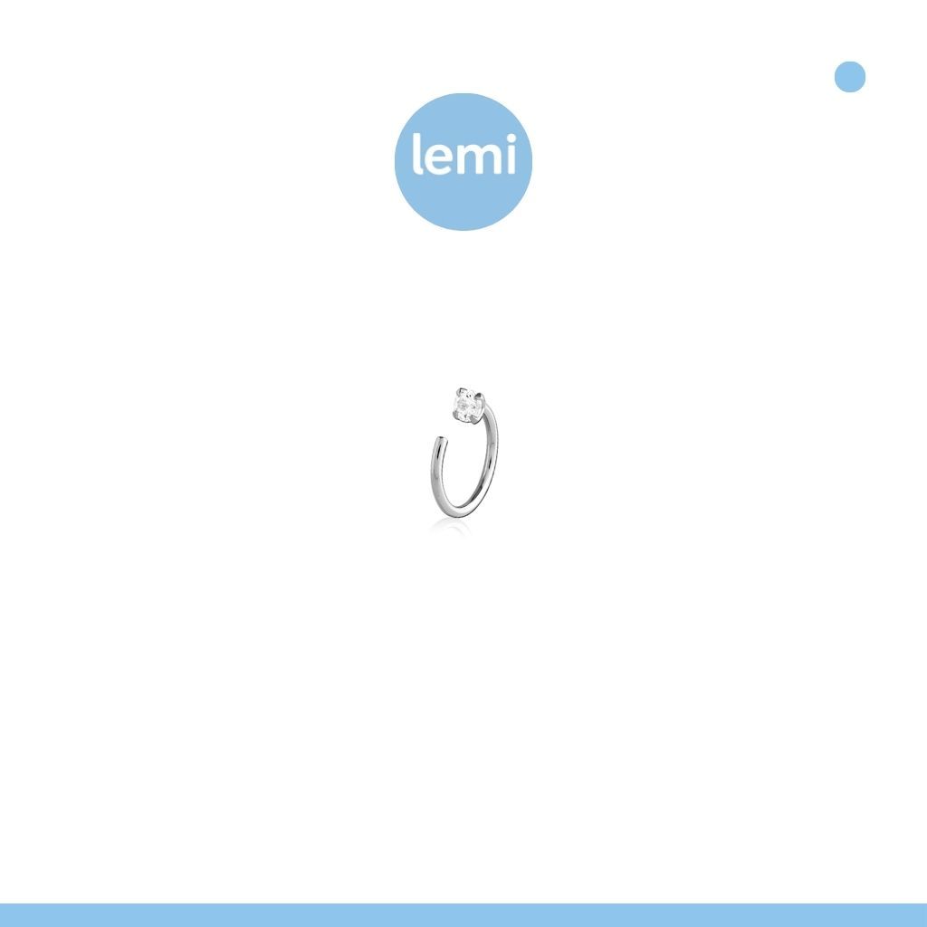 Lemi ต่างหูเพื่อผิวแพ้ง่าย Zirconia C-Shape Surgical Steel