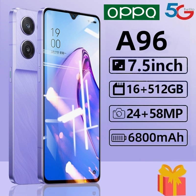 โทรศัพท์มือถือ A96 5G สมาร์ทโฟน 7.5นิ้ว รองรับ2ซิม Smartphone โทรศัพท์สมา RAM16GB+ROM512GB
