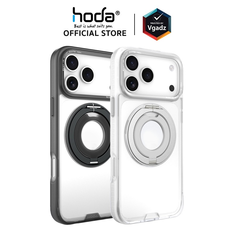 Hoda เคสสำหรับ iPhone 17 Pro / 17 Pro max รุ่น Rough Case (Magnetic) with 360° Rotating Ring Stand