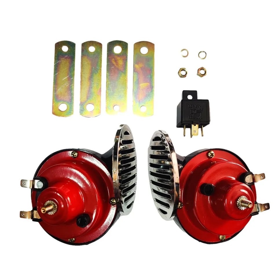 king-carmate แตรก้นหอยในรถยนต์12V 24V 18เสียง ฮอร์นหอยทากในรถยนต์เสียงดัง เสียงลำโพงอัดไฟฟ้าอัตโนมัต
