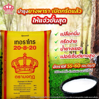 ปุ๋ย 20-8-20 ตรามงกุฎ เหมาะสำหรับ สร้างแป้ง เพิ่มผลผลิต เพิ่มน้ำหนัก (แบ่งขาย)