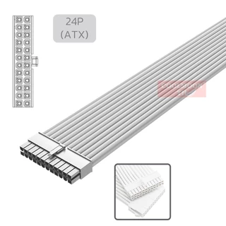 Braided Extension Cable สายถัก 24P 4+4P 6+2P ยาว30cm Motherboard CPU VGA
