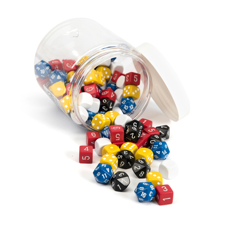 (Ready to ship from Bangkok) Jar of 100 Dice Mix Sets Mixed