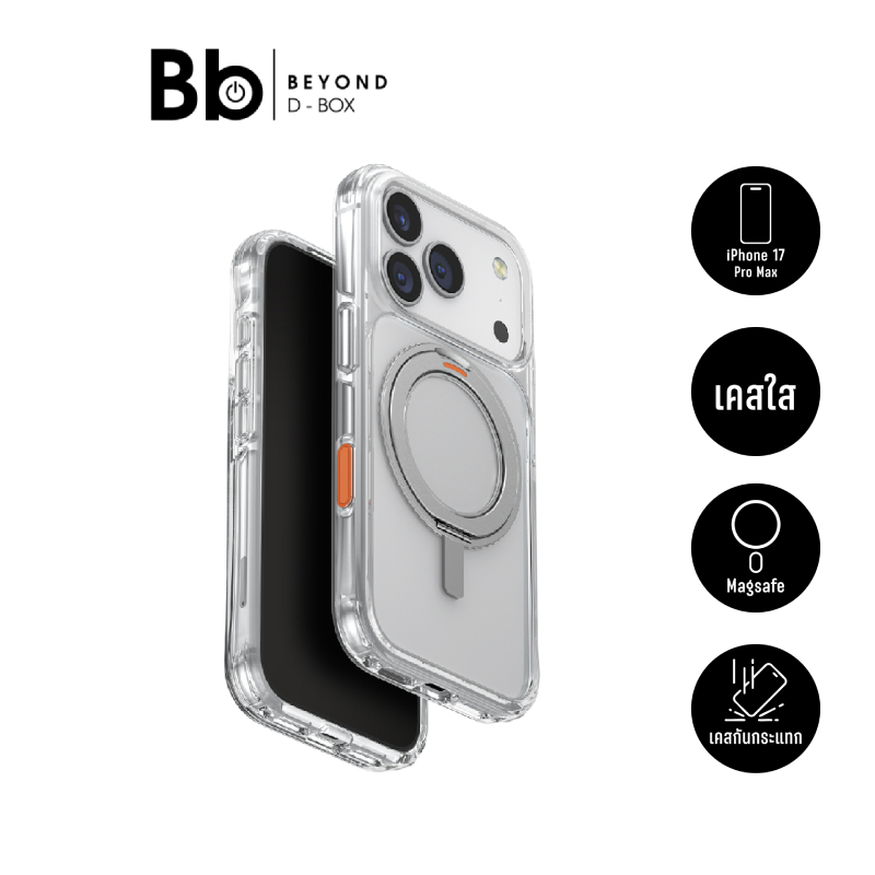 เคส Uniq iPhone 17 Pro Max Magclick Swivix With 360 Rotating Kickstand Lucent Clear BB Beyond D-Box