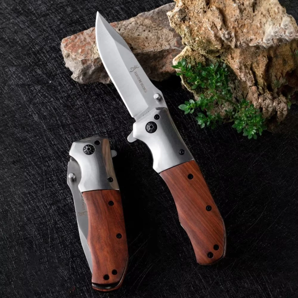 Browning มีดพับแท้ Outdoor Folding Knife มีดพกพา เดินป่า แคมป์ปิ้ง ทำอาหาร มีดเอนกประสงค์ แข็งแรง คมกริบ thumbnail 8
