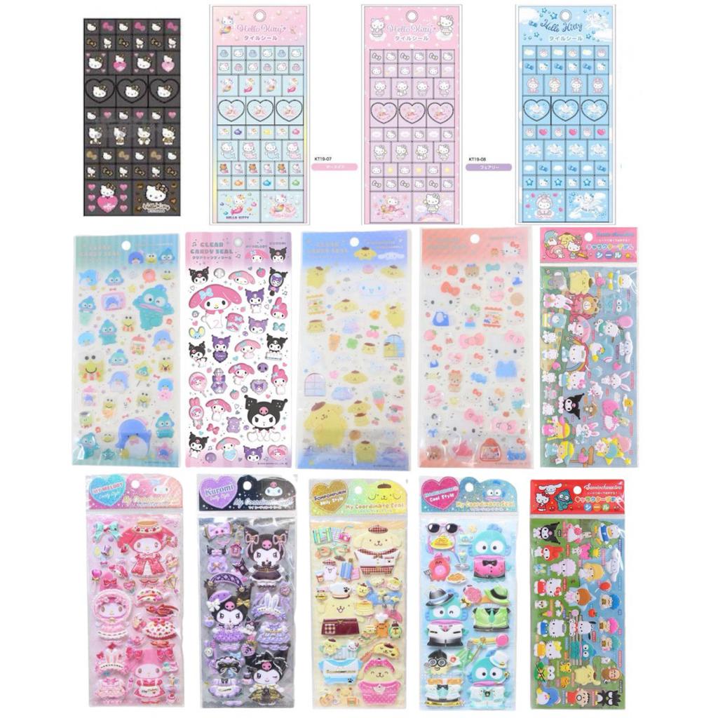 🌈สติกเกอร์ Sanrio tile sticker ซานริโอ้ แบบนูนน่ารัก ติดโทรศัพ์มือถือหรือติดของใช้อื่นๆก็น่ารัก ลิขสิทธิ์แท้จากญี่ปุ่น🌈