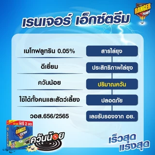 RANGER เรนเจอร์ เอ็กซ์ตรีม ยากันยุงควันน้อย 8 ชม 40 ขด กลิ่นแซนดัลวูด (แพ็ค x 2 กล่อง) 101DS03
