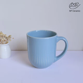 [ลดสูงสุด 80%] NP Ceramic จานเซรามิค จานอาหาร สีฟ้ามีลายขอบเส้น พรีเมี่ยมสวยหรู ใช้จัดโต๊ะอาหาร