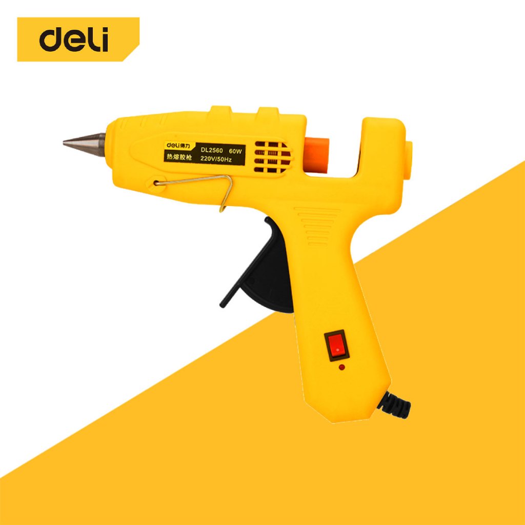 Deli ปืนกาวร้อน ปืนกาวไฟฟ้า 40วัตต์ สำหรับกาวแท่ง 7mm ร้อนเร็ว  พร้อมใช้ใน 3-5 นาที Hot Melt Glue Gun