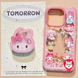 โปร่งใส จัดส่งจากประเทศไทย เคส My Melody ชมพู สำหรับ iphone เคสไอโฟน 11 12 13 14 15 16 PLUS PRO MAX X XS MAX XR 7/8PLUS