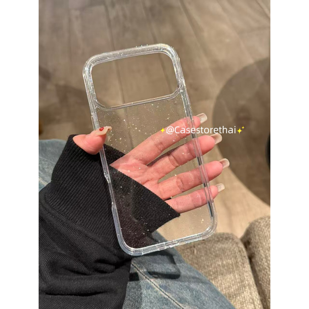 เคสใสกริตเตอร์ กากเพชร ip 17, ip 17 Pro ,ip 17 Promax , ip17 Air  กันกระแทก กันเลนส์กล้อง ( พร้อมส่ง