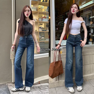 กางเกงยีนส์กระบอกกลางผ้ายืดน้อย ดีเทลกระเป๋าเว้าด้านหน้า ทรงสวย ใส่สบาย