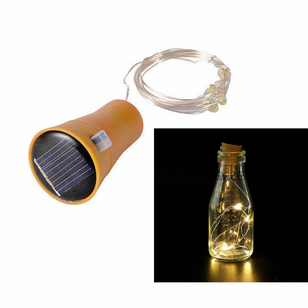 PS-20LED 2M ไฟเหลือง ไฟกลางแจ้ง  Solar light 20LED ไฟสำหรับเสียบกับขวด เหมาะสำหรับลูกค้าเอาไปDIY