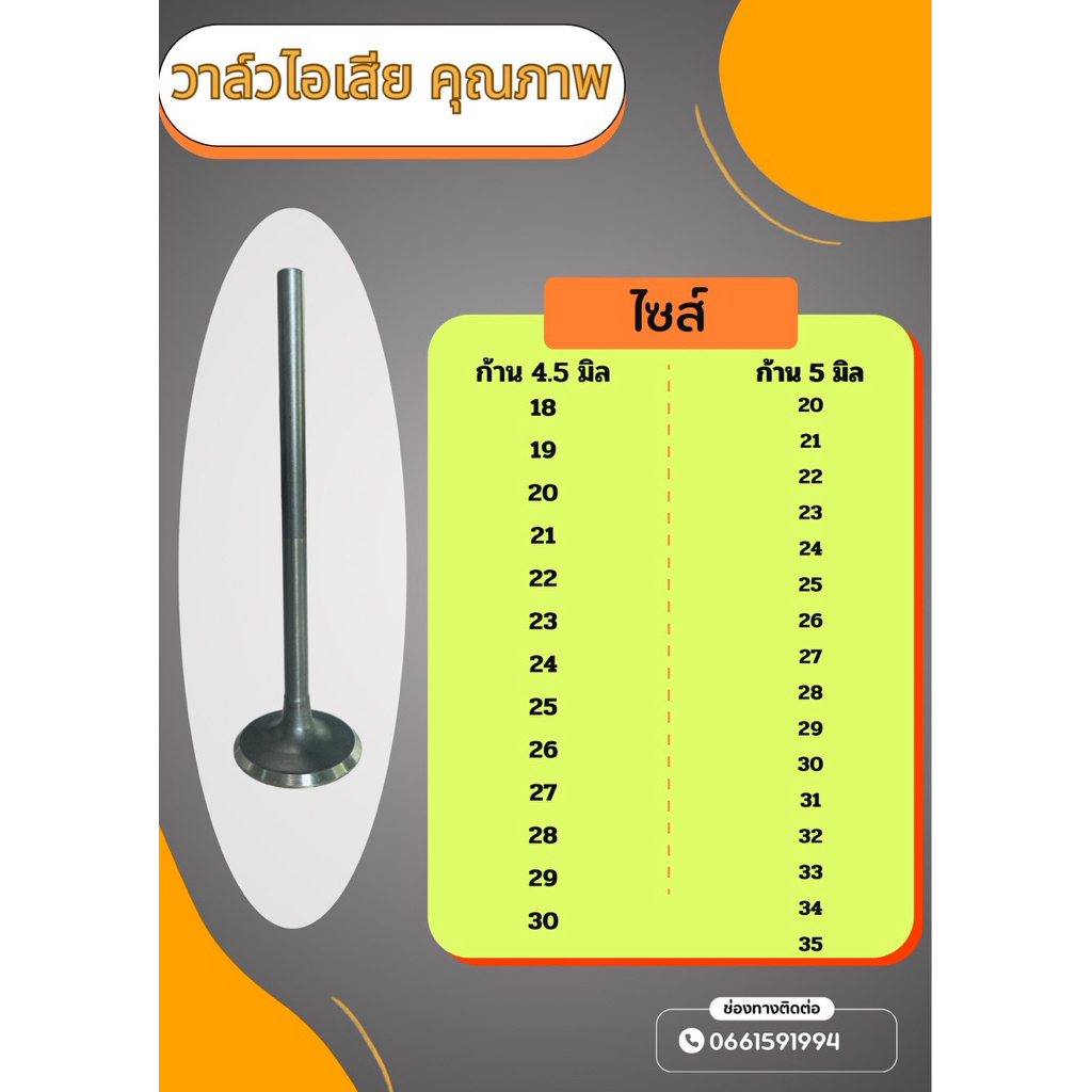 ใบวาล์วไอเสียหน้าเงาก้าน5mm รับประกัน