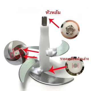 ใบมีดเครื่องบดเนื้อ อะไหล่เครื่องสับ ใบมีดเครื่องปั่น เครื่องเตรียมอาหาร 2L 3L 5Lรวมเสาใบมีดและสกรู หัวใบมีดสำรองสแตนเลส