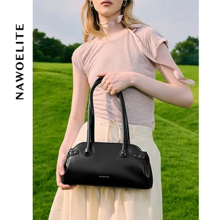NAWOELITE Baguette Bag คลาสสิกสำหรับผู้หญิง Shoulder Bag/กระเป๋าสะพายไหล่ผู้หญิง PU/กระเป๋าแฟชั่น