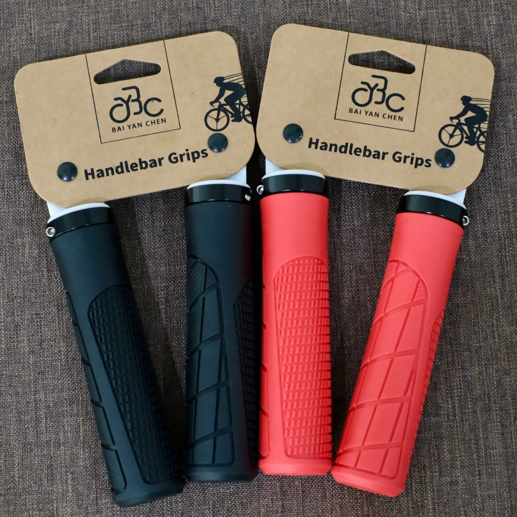 ปลอกแฮนด์ยางจักรยาน Grips Lock  22.2 มม. สีดำ/สีแดง