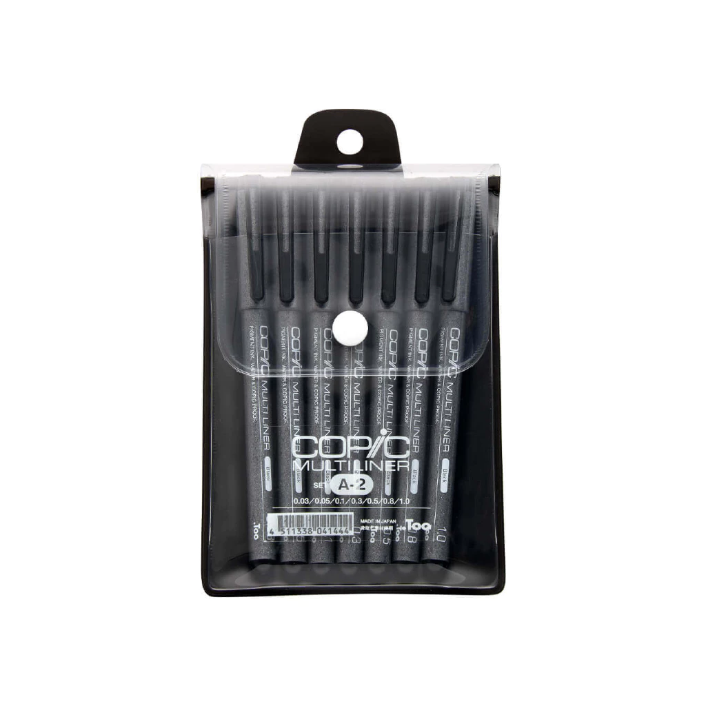 Copic Multiliner Set Black A-2/B-2 ชุดปากกาตัดเส้นหมึกกันน้ำโคปิค 7/9 ด้าม