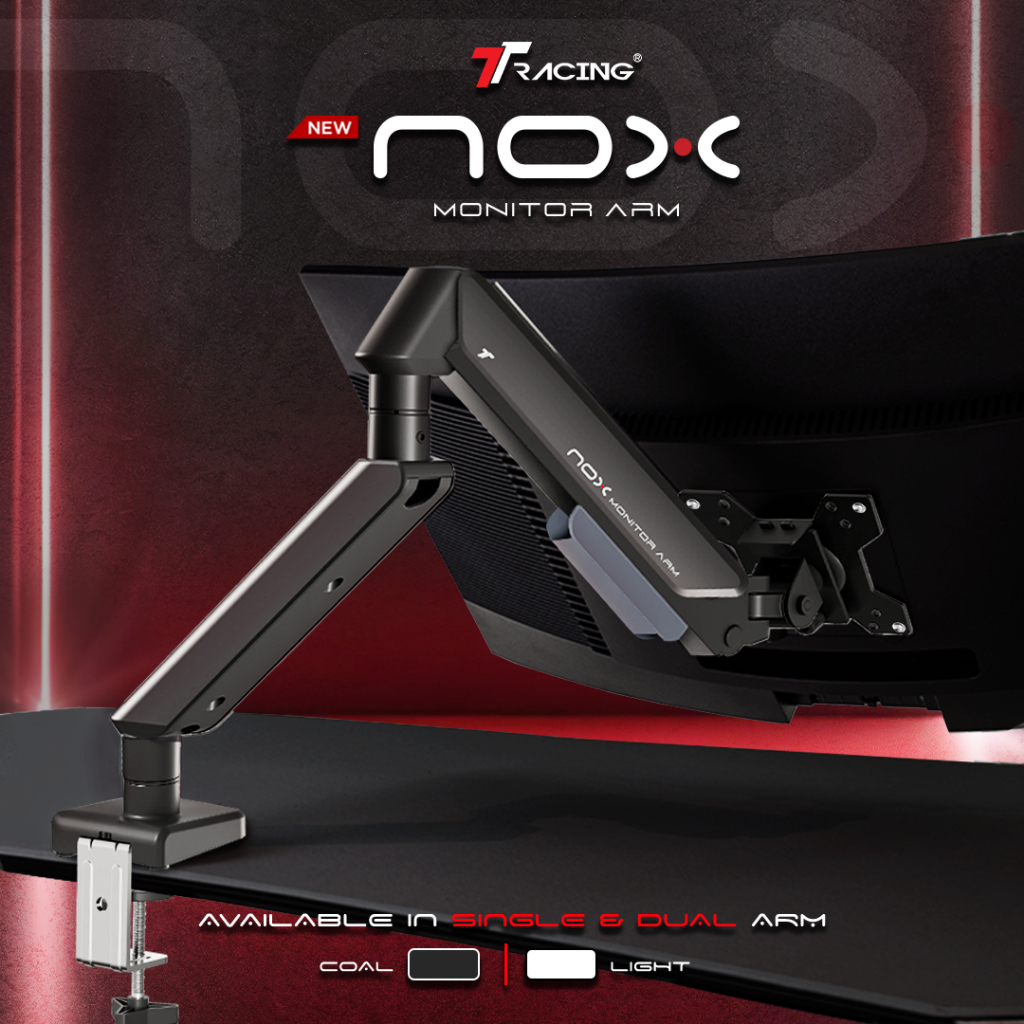 TTRacing NOX Monitor Arm ขาจับจอแบบเดี่ยวและคู่ มาพร้อมตัวเก็บสายไฟ รับน้ำหนักได้สูงสุด9กก รองรับขนาดจอได้สูงสุด32นิ้ว