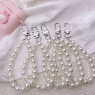 ขายส่งพวงกุญแจไข่มุก จี้ทำมือ อุปกรณ์เคสโทรศัพท์ เครื่องประดับ โซ่สั้น DIY