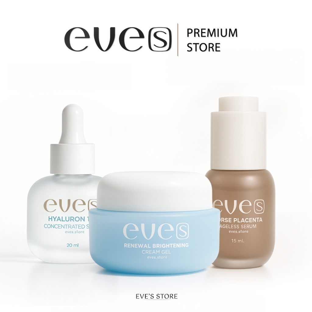 EVES อีฟส์ เซต อีฟส์ครีมเจลฟ้า  เซรั่มอีฟส์ เซรั่มไฮยา บำรุงผิวหน้า กระจ่างใส ลดเลือน ริ้วรอย ฝ้า กระ จุดด่างดำ