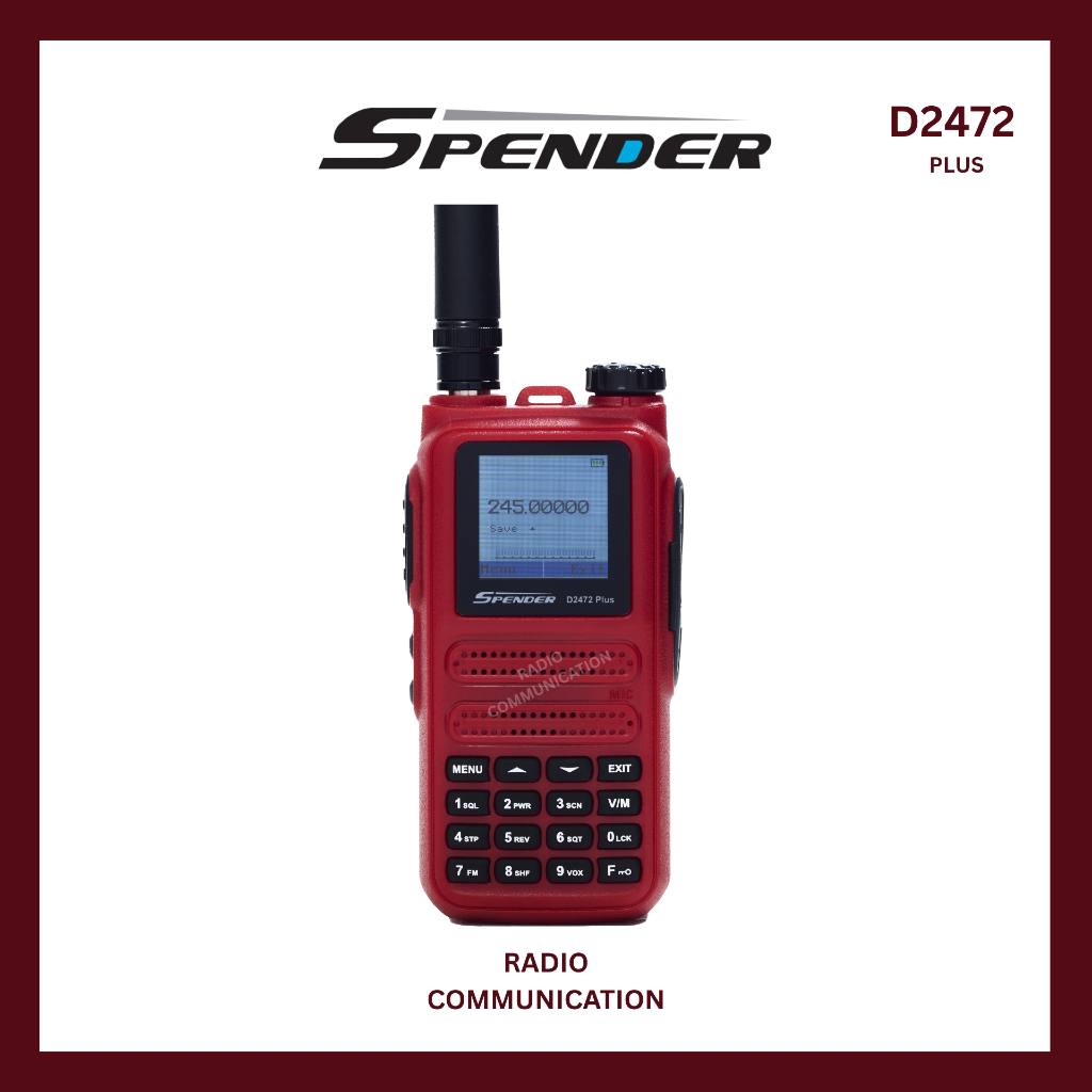 SPENDER D2472 PLUS กำลังส่ง 0.5W (ยกเว้นใบอนุญาตพก) มีทะเบียนกสทช. ประกัน 2 ปี