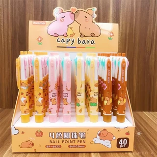 🎀กล่อง 40 ด้าม 🎀ปากกากดลูกลื่น 4 สี ลายการ์ตูนน่ารัก แฟนซีหลากสีสัน น่าใช้ เครื่องเขียนสำนักงาน โรงเรียน