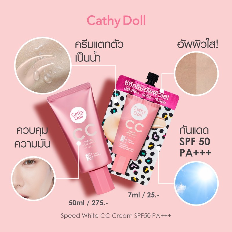 แพ็คเกจใหม่ ซีซีครีม Karmart Cathy Doll Speed White CC Cream SPF50+ PA+++