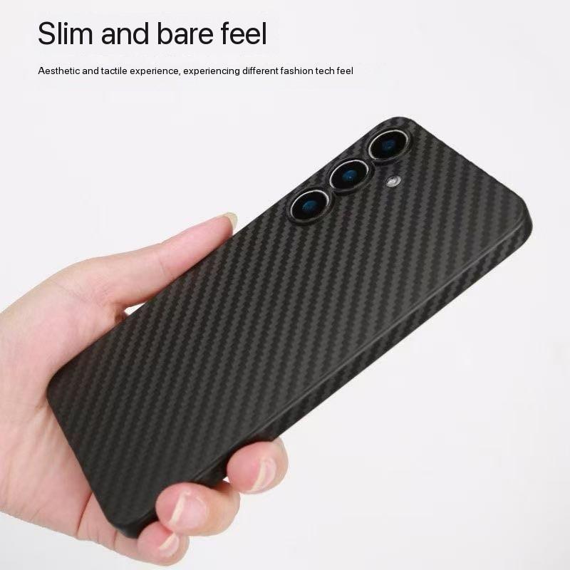 เคส สีดำ TPU เคฟล่า For Samsung A17 A07 S25FE เคสกันกระแทกนิ่ม ลายแคบล่า