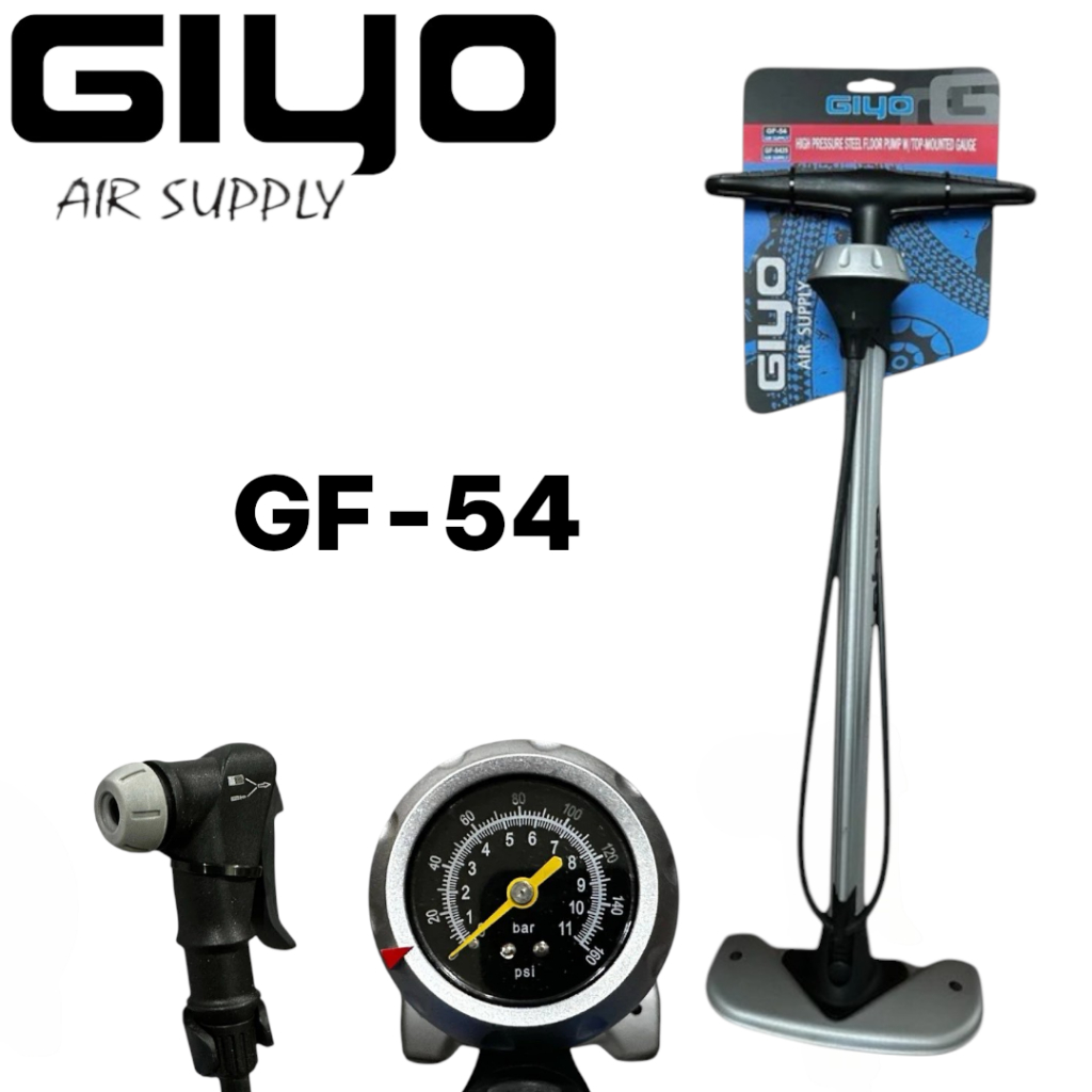 Giyo Air Supply GF-54 | สูบลมจักรยาน | แรงดันสูง 160 PSI | ของแท้ พร้อมส่ง