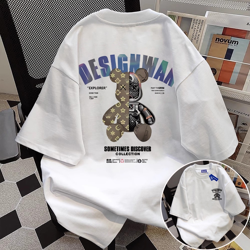 ✨【จัดส่งภายใน 24 ชั่วโมง】 ภาพหมีประกบ แนวโน้ม เสื้อ เสื้อยืด oversize เสื้อยืดผู้หญิง เสื้อผู้ชาย เสื้อแฟชั่น